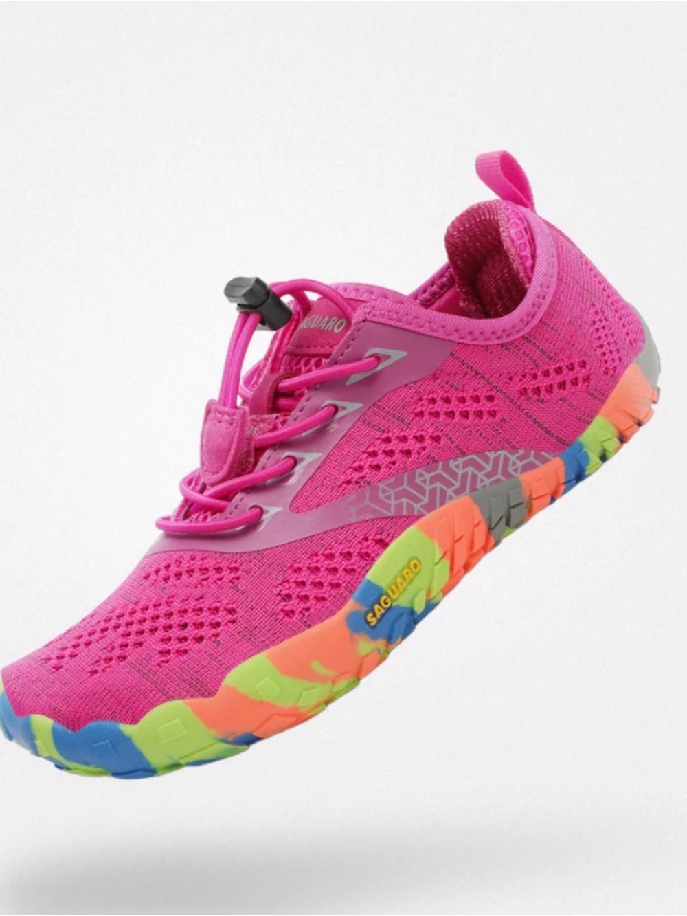 Saguaro Barefoot Minimalist Trail Shoes Pink Multicolor Kids Size 12.5 EU 30